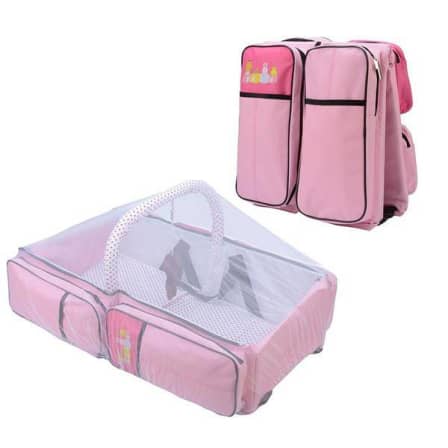 2-in-1 Baby Bed And Bag With Net - Pink_1