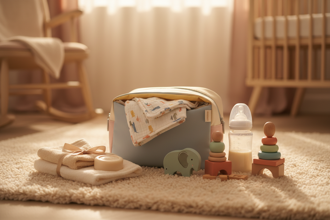 Baby care essentials scene