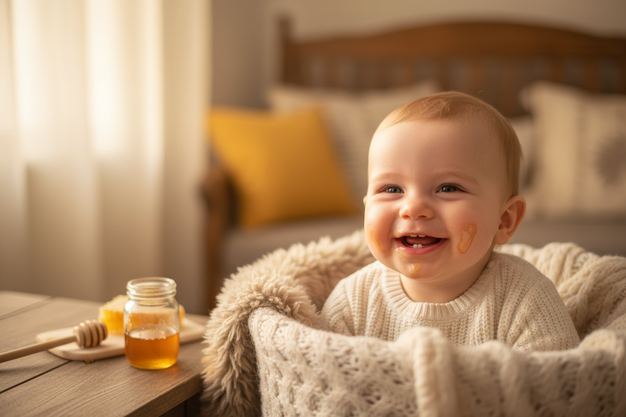 Baby with honey